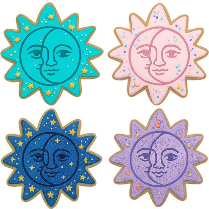 Mighty Gadget Celestial Sun and Moon Cookie Cutter & Stamp - 4x4" Heavenly Design for Lunar Celebrations (Random Color)
