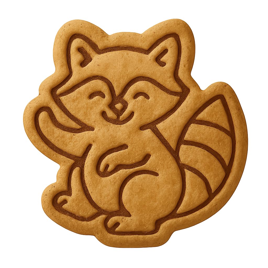 Playful Raccoon Cookie Cutter - 4x3.5" Creative Baking Fun Design