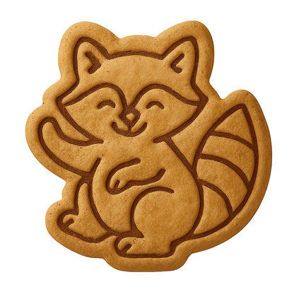 Playful Raccoon Cookie Cutter - 4x3.5" Creative Baking Fun Design