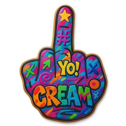 Detailed Middle Finger Gesture Cookie Cutter and Stamp Set - Embossed Design, Bold and Hilarious, 4 Inches Tall (Random Colors)