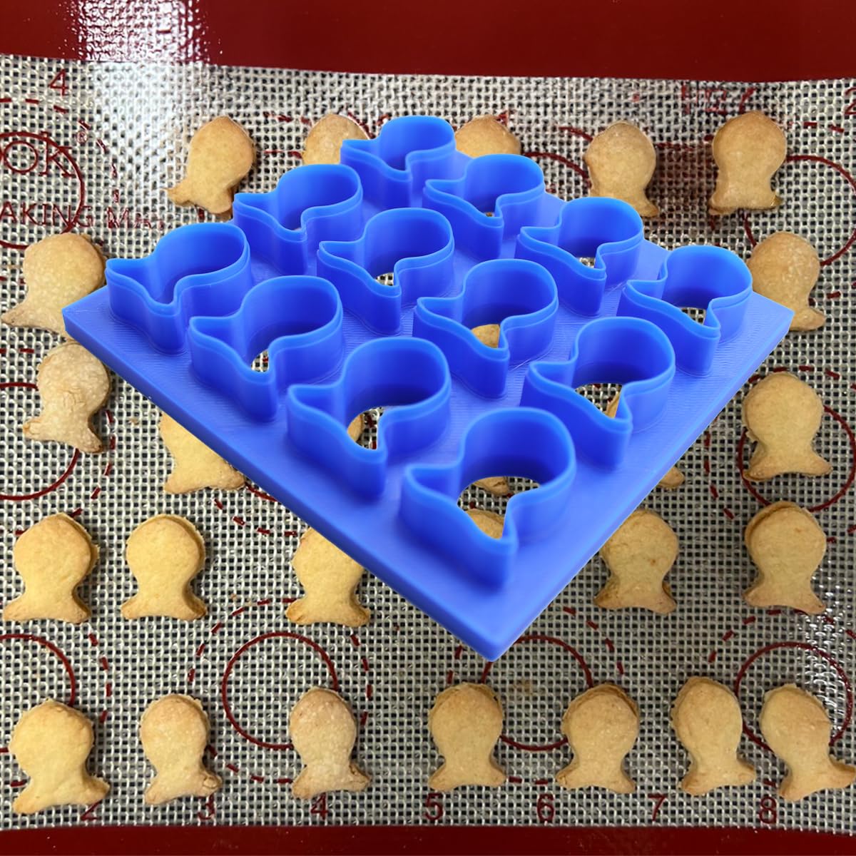 2 Pack Mini Goldfish Cookie Cracker Cutter 1 Inch goldfish mold - Hand Made in the USA by Mighty Gadget (12 Goldfish cutter)