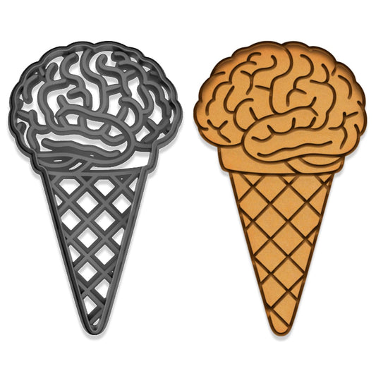 Brain Freeze Ice Cream Cookie Cutter - 4x2.27", Unique Halloween or Science-Themed Treat Mold (Random Color)