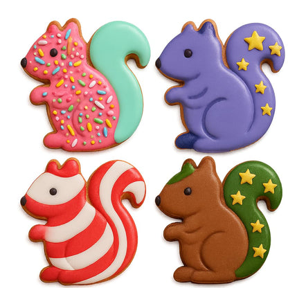 Mighty Gadget Squirrel Cookie Cutter & Stamp - 4x3.92" Delightful Animal Shape for Woodland-Themed Baking (Random Color)