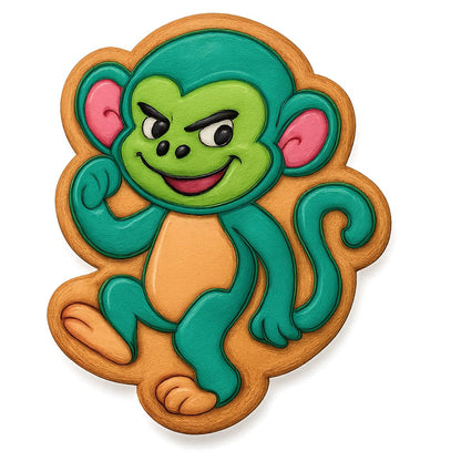 Mischievous Monkey Cookie Cutter - 4x3.1" Fun Baking Kitchen Design
