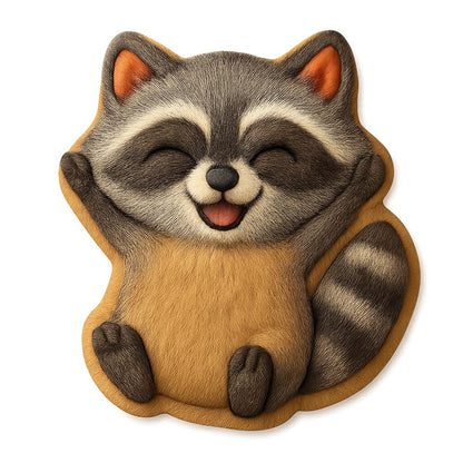 Joyful Raccoon Cookie Cutter - 4x3.5" Fun Kitchen Baking Design