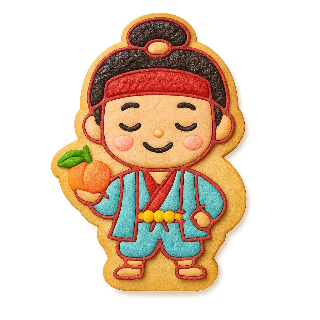 Momotaro Peach Boy Cookie Cutter - 4x2.8" Fun Creative Baking Design