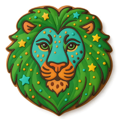 Mighty Gadget Detailed Lion Head Cookie Cutter Stamp - 4x3.49", African Safari Animal Cookie Mold for Bakers & Crafters (Random Color)