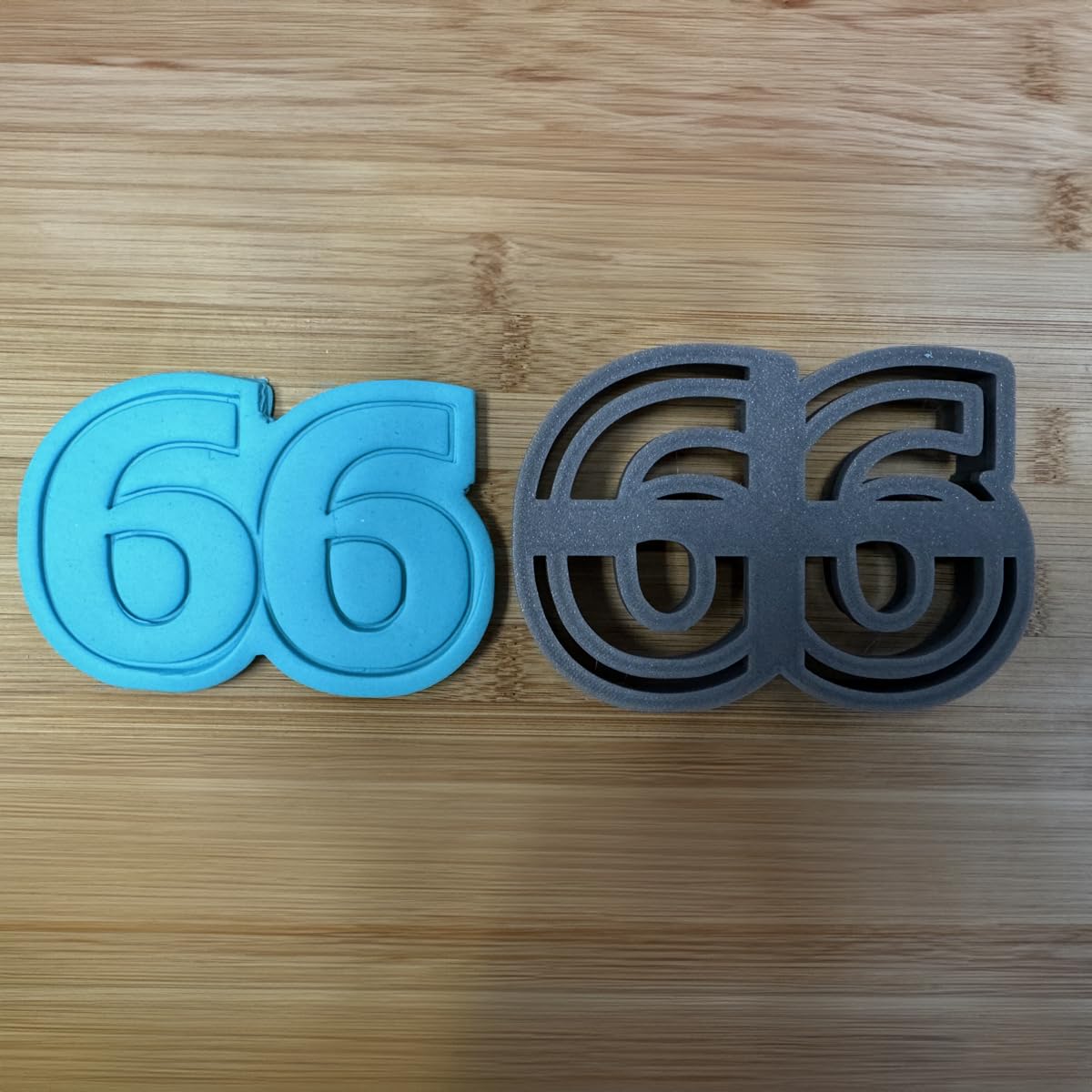66 cookie cutter - Perfect for Milestone Celebrations (3x4.4") Made in the USA by Mighty Gadget