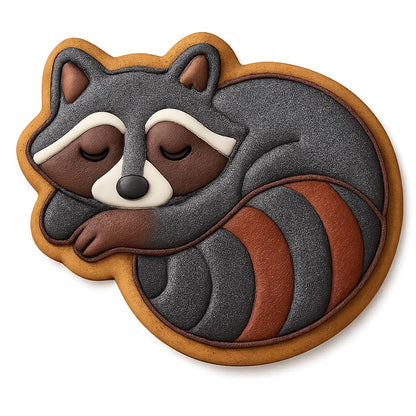 Resting Raccoon Cookie Cutter 345 Style - 4x3.3" Fun Kitchen Baking Tool