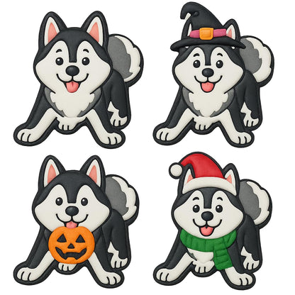 Playful Husky Cookie Cutter & Stamp 4x3.62" for Baking & Fondant Clay Embosser