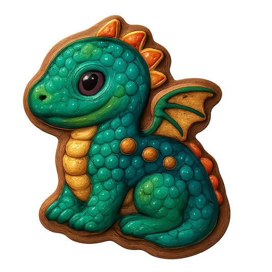 Glistening Scale Dragon Cookie Cutter - 4x3.1" Fun Party Kitchen Baking