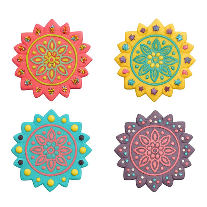 Floral Mandala Cookie Cutter & Stamp 4x4" for Baking Fondant Clay Embosser