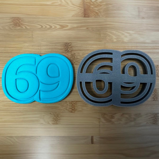 69 cookie cutter - Perfect for Milestone Celebrations (3x4.25") Made in the USA by Mighty Gadget