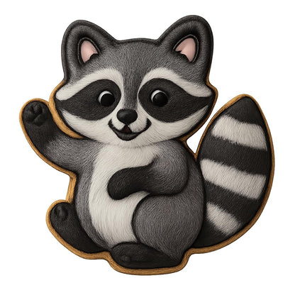 Playful Raccoon Cookie Cutter - 4x3.5" Creative Baking Fun Design