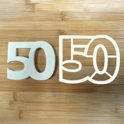 Mighty Gadget Number 50 Cookie Cutter (3x4") - Made in USA by Mighty Gadget - Perfect for 50th Birthdays and Anniversaries