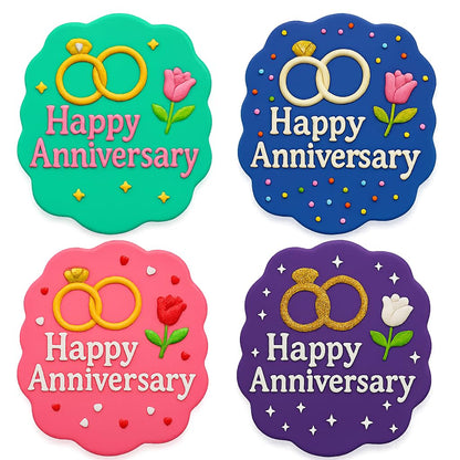 Mighty Gadget Infinity Rings and Rose Cookie Cutter & Stamp - 4x3.49" Symbolic Charm for Happy Celebrations (Random Color)