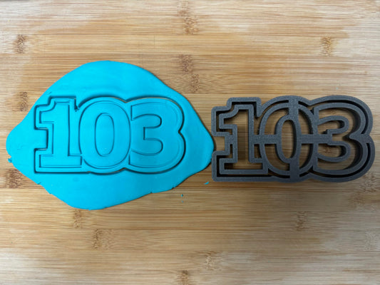 103 cookie cutter - Perfect for Milestone Celebrations (3x5.5") Made in the USA by Mighty Gadget
