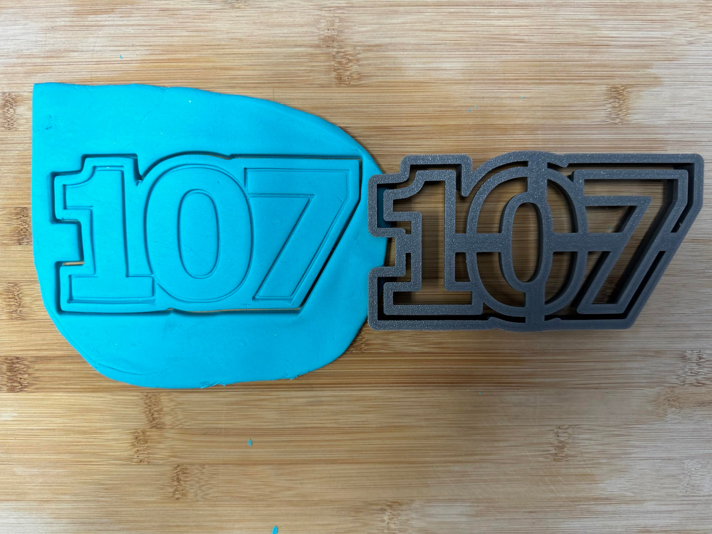 107 cookie cutter - Perfect for Milestone Celebrations (3x6") Made in the USA by Mighty Gadget