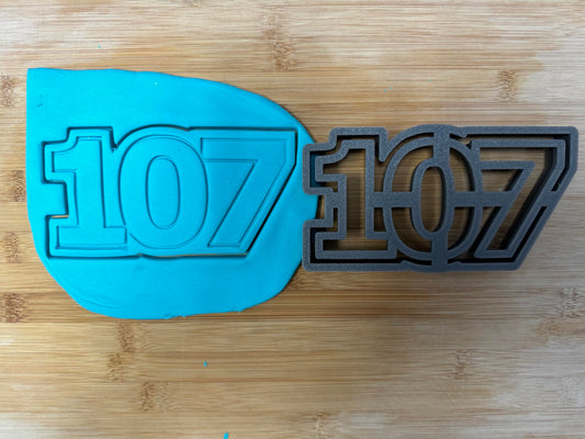 107 cookie cutter - Perfect for Milestone Celebrations (3x6") Made in the USA by Mighty Gadget