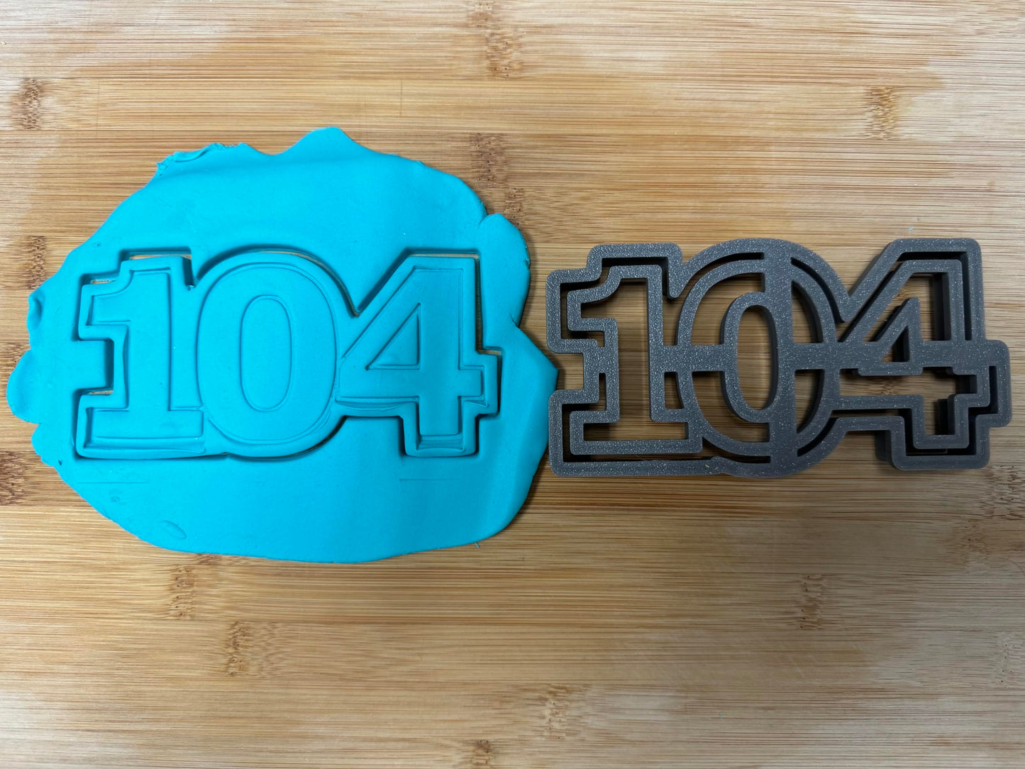 104 cookie cutter - Perfect for Milestone Celebrations (3x6") Made in the USA by Mighty Gadget