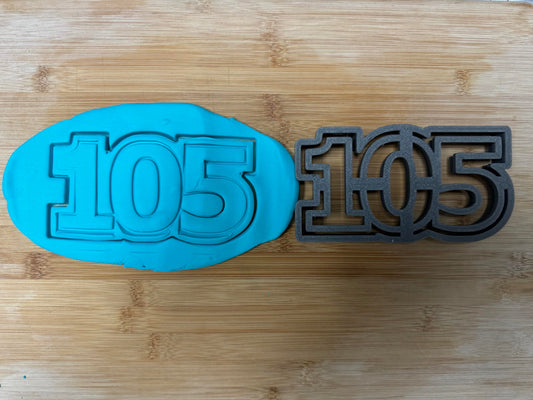 105 cookie cutter - Perfect for Milestone Celebrations (3x5.75") Made in the USA by Mighty Gadget