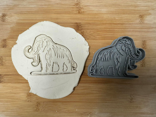 Mammoth Cookie Cutter and Stamp Set for Kids, Bakers, Crafters, and Archeology Enthusiasts - Perfect for Baking and Crafting (3x4")