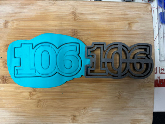 106 cookie cutter - Perfect for Milestone Celebrations (3x6") Made in the USA by Mighty Gadget
