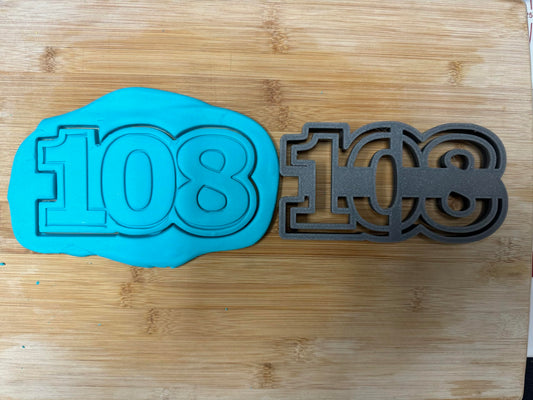 108 cookie cutter - Perfect for Milestone Celebrations (3x6") Made in the USA by Mighty Gadget