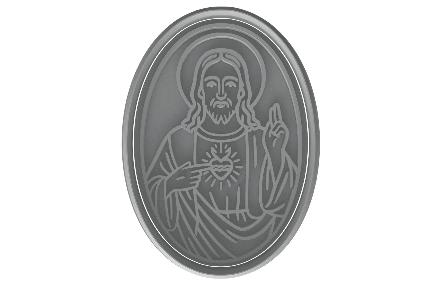 Holy Jesus Cookie Cutter & Stamp 4x3" for Baking & Fondant Clay Embosser Gifts