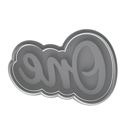 'One' Script Cookie Cutter & Stamp 4x2.5" for Baking & Fondant Clay Embosser