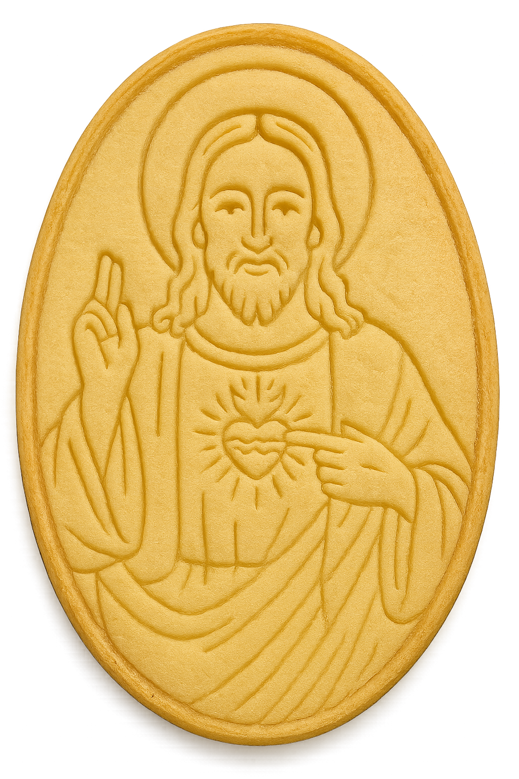 Holy Jesus Cookie Cutter & Stamp 4x3" for Baking & Fondant Clay Embosser Gifts