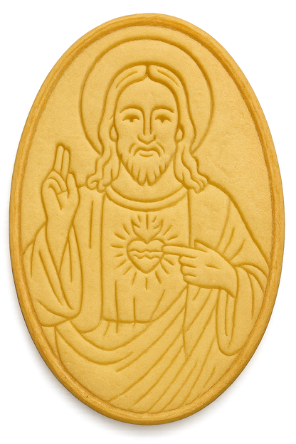 Holy Jesus Cookie Cutter & Stamp 4x3" for Baking & Fondant Clay Embosser Gifts